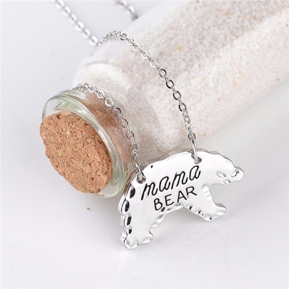 Mama Bear BEAR Necklace in Silver - Picture 2 of 2
